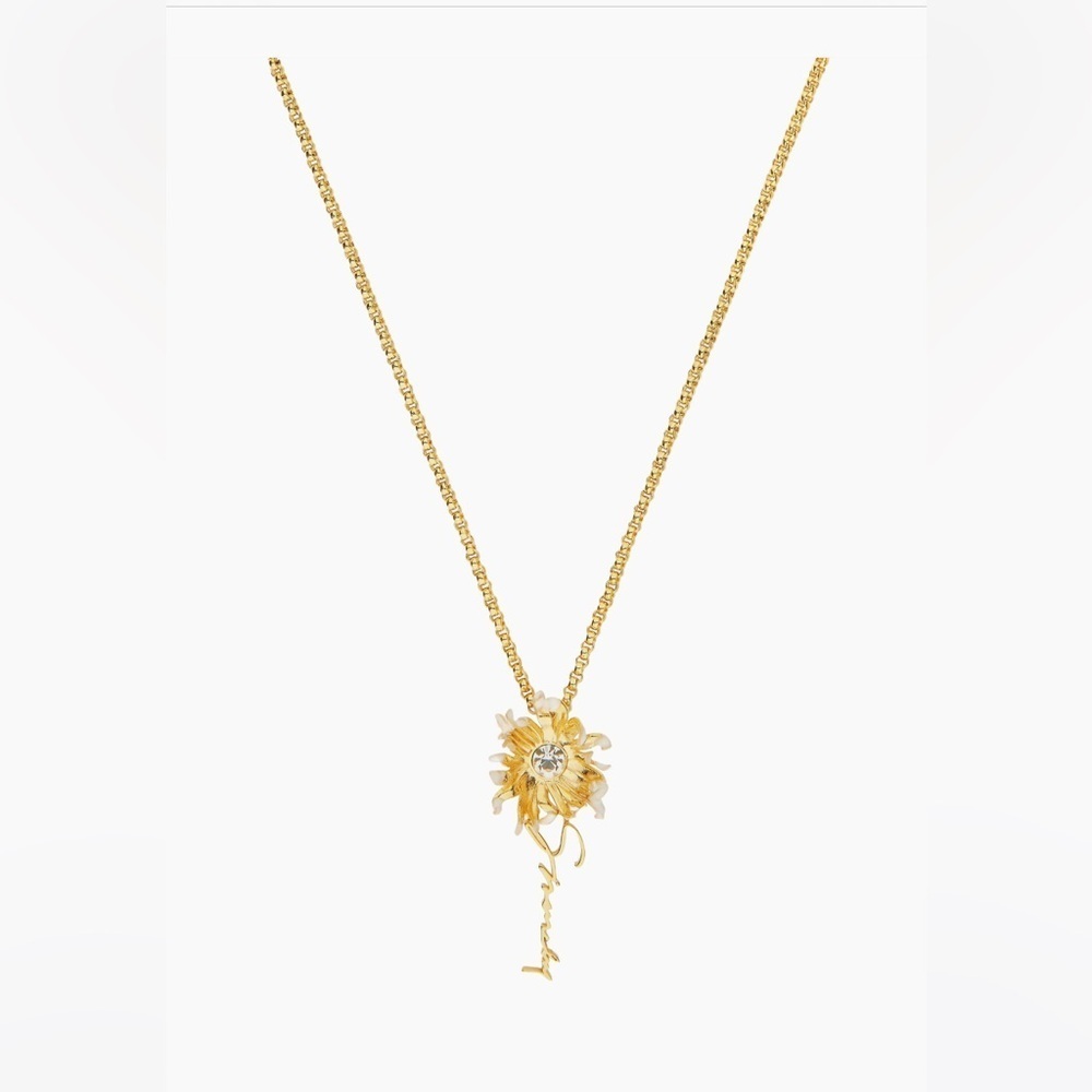 Givenchy NIB daisy necklace in metal and enamel with crystal